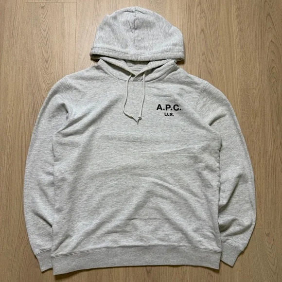 USA California Classic Heather Gray Logo Hoodie Mens XL Relaxed Fit Y2K